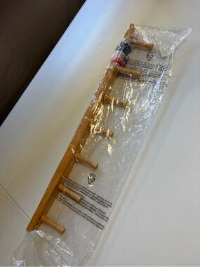 Bamboo Wood Wall Hanging Coat Rack New Home Decor laundry bedroom entrance